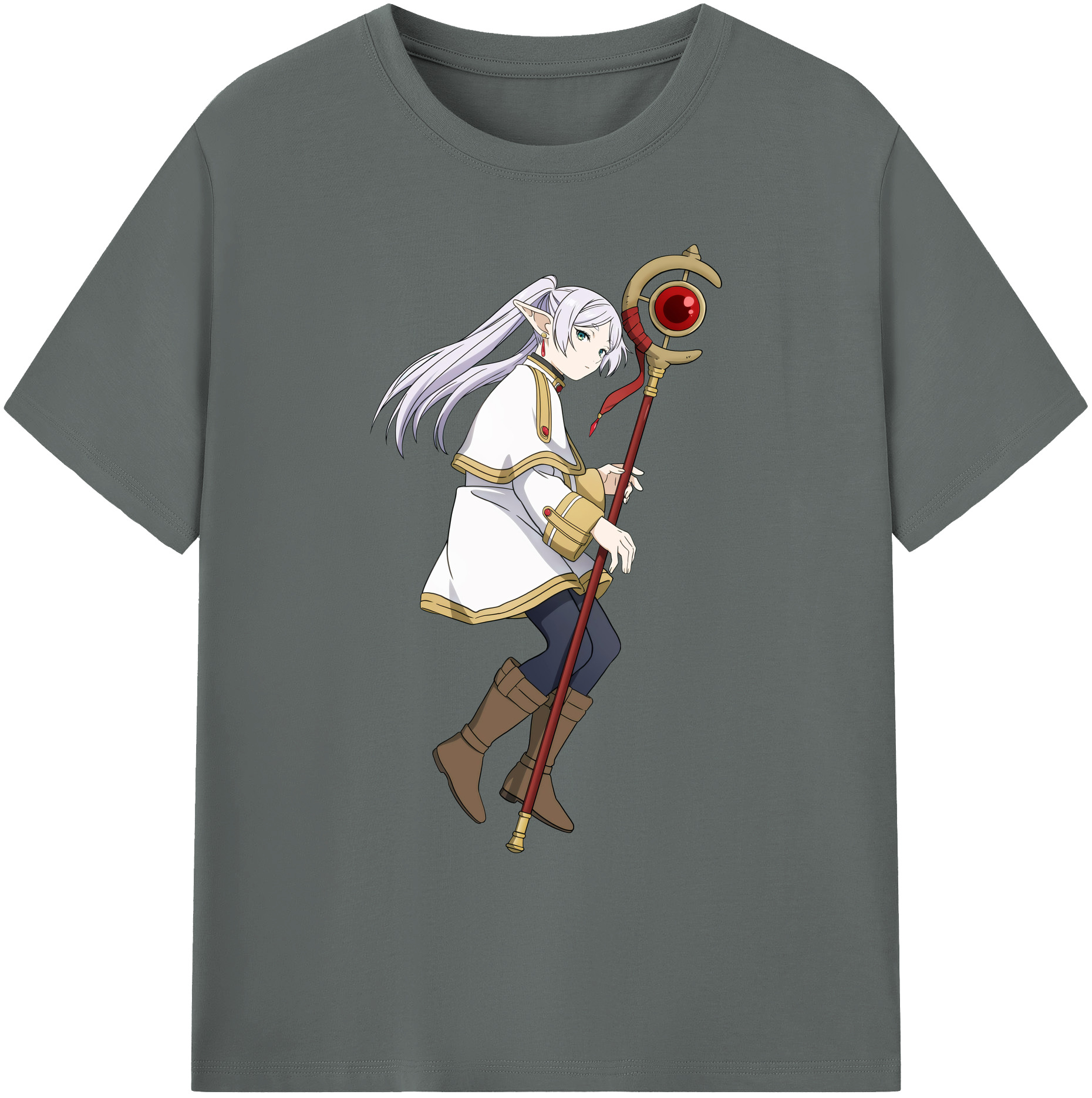 （画像用） 葬送のフリーレン Frieren 綿100％ メンズ半袖Tシャツ｜肌触りやわらか＆通気性
